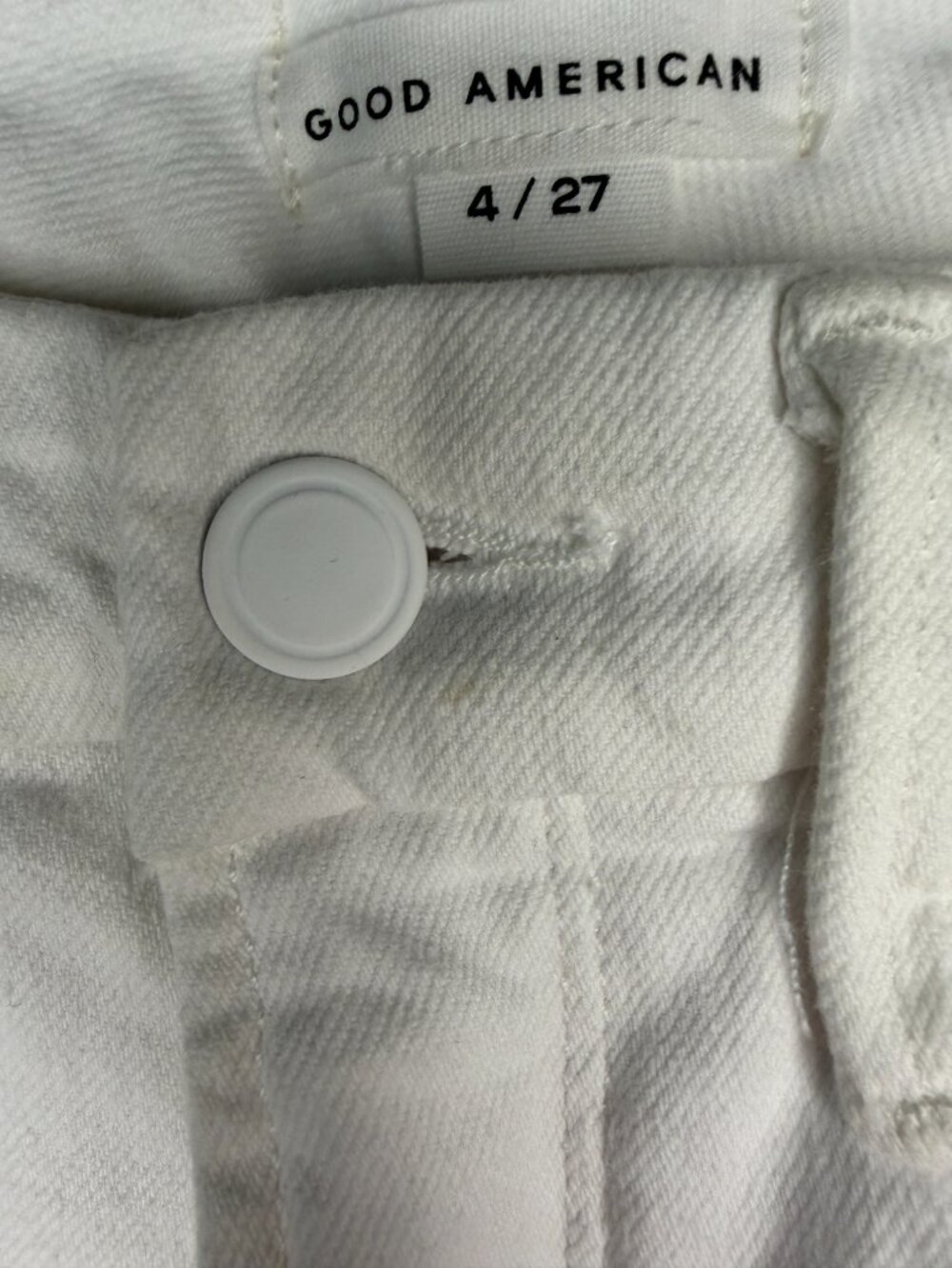 NWT Good American Good Legs Straight- Mid-Rise- Raw Hem- 27- White- MSRP $99 - Picture 7 of 11